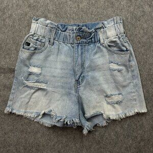 KanCan Daelyn Ultra High Rise PaperBag Shorts Women's Size M / 26 Distressed